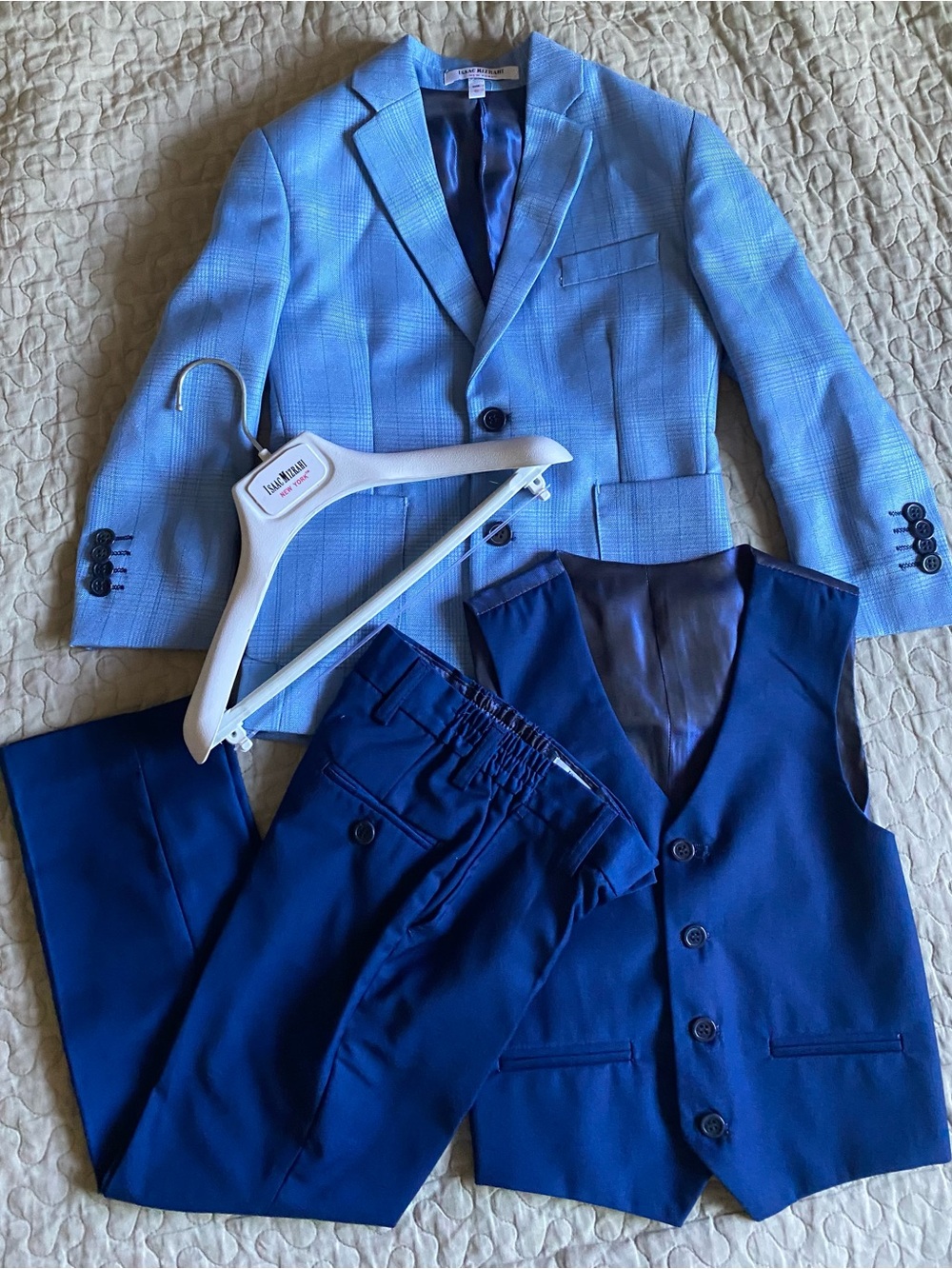 Blue Boys' 3-Piece Suit Set - Jacket, Vest & Pants
